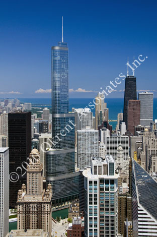 photo of Trump Tower, view north along Wabash Ave.